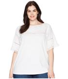 Lauren Ralph Lauren - Plus Size Eyelet Cotton-blend T-shirt