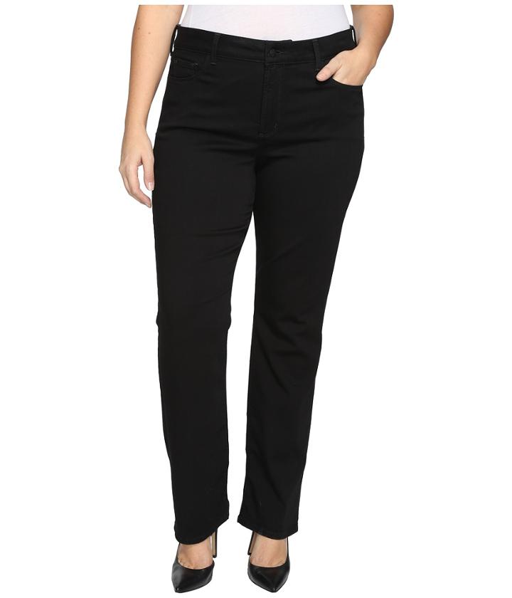 Nydj Plus Size - Plus Size Marilyn Straight Jeans In Luxury Touch In Black