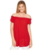 Allen Allen - Ruffle Edge Off The Shoulder Top