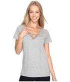 Mod-o-doc - Supreme Jersey Short Sleeve Lace Up V-neck Tee