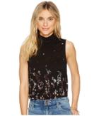 Lucky Brand - Mock Neck Floral Top