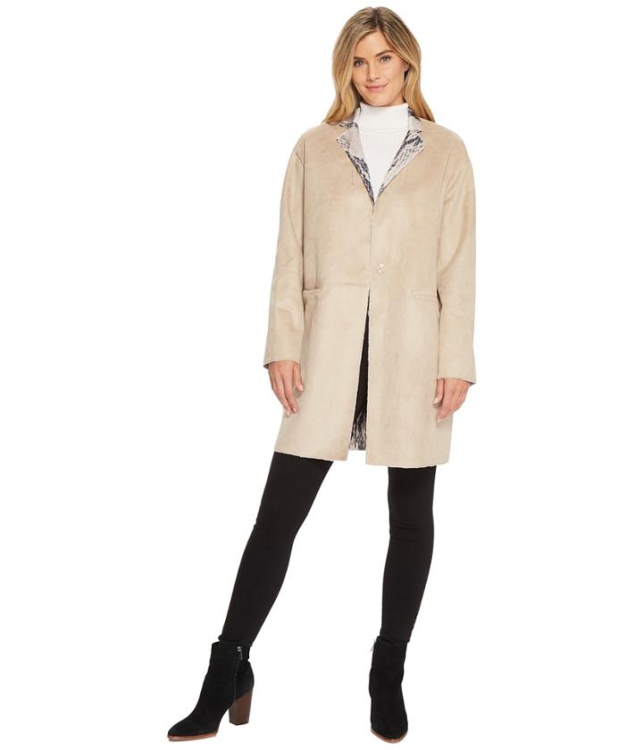 Ellen Tracy - Inverted Reverse Printed Fur Coat