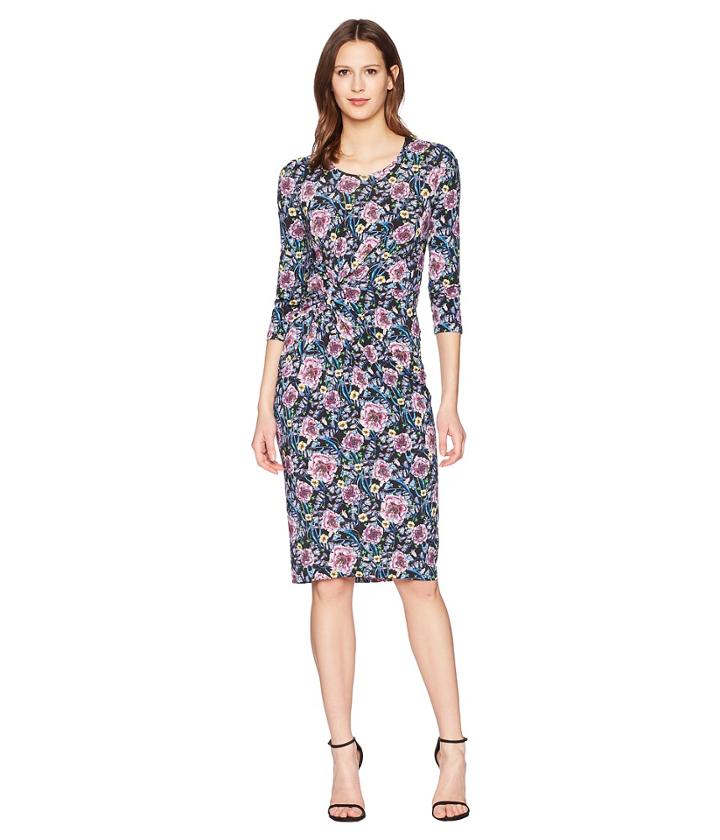 Prabal Gurung - Floral Jersey Shayla Long Sleeve Knot Front Dress