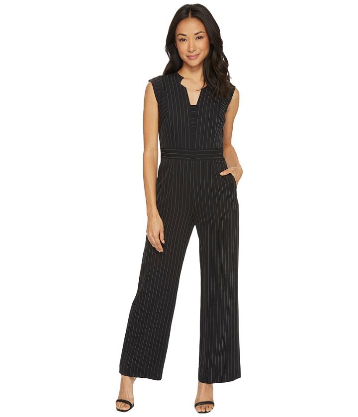 Tahari By Asl Petite - Petite Pinstripe Crepe Jumpsuit