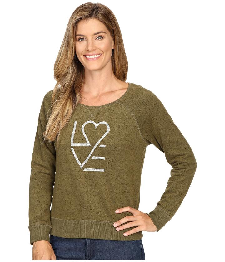 Life Is Good - Love Heart Marled Terry Crew