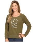 Life Is Good - Love Heart Marled Terry Crew