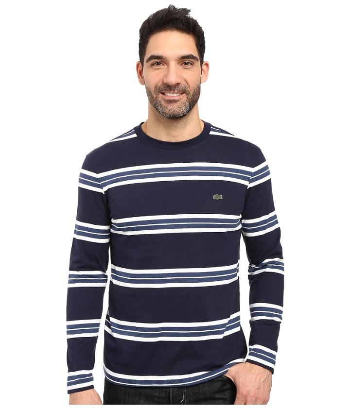 Lacoste - Long Sleeve Crew Neck Stripe Tee