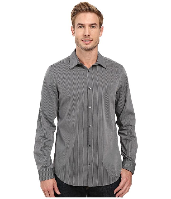 Calvin Klein - Long Sleeve Infinite Cool Y/d Stripe Poplin Shirt