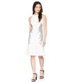 Adrianna Papell - Petite Knit Crepe Embroidered Trumpet Dress