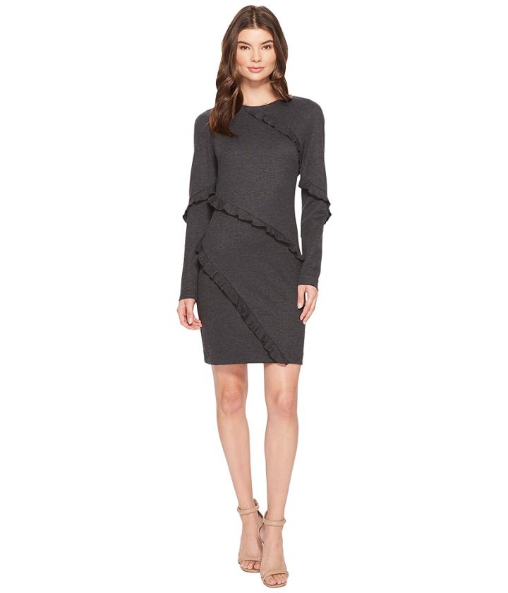 Nicole Miller - Asymmetrical Ruffle Dress