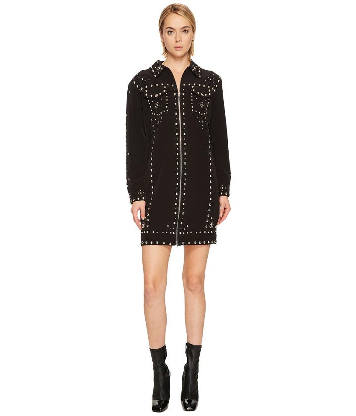 Jeremy Scott - Studded Crepe Moto Dress