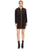 Jeremy Scott - Studded Crepe Moto Dress