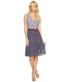 Donna Morgan - Wrap Front Dress With Combo Peplum Skirt