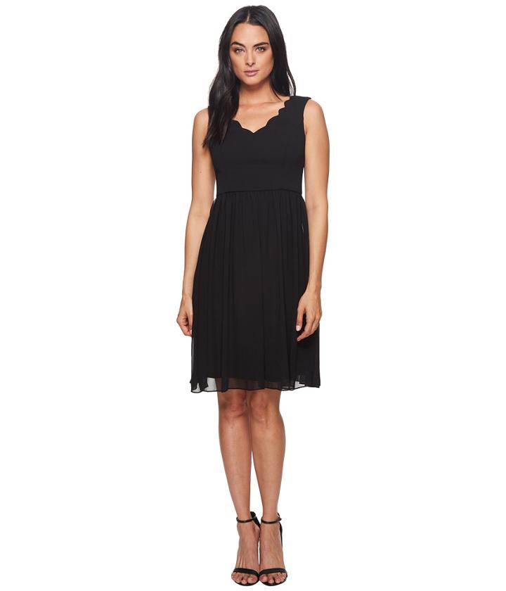 Adrianna Papell - Knit Crepe Scalloped Fit Flare