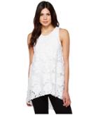 Vince Camuto - Sleeveless High-low Hem Floral Mesh Blouse