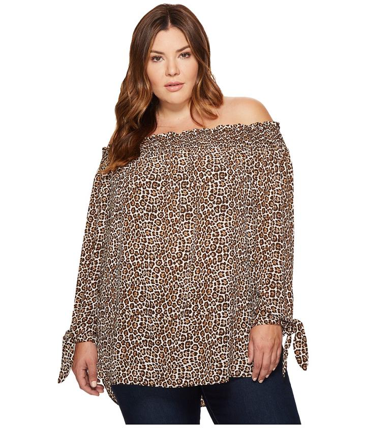 Michael Michael Kors - Plus Size Leopard Off Shoulder Top