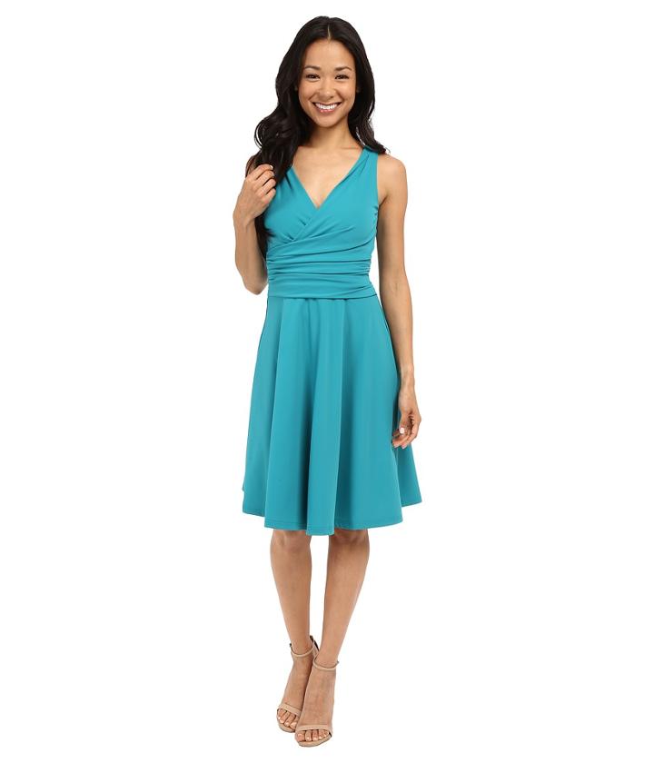 Adrianna Papell - Solid Techno Knit Swing Dress