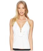 Michael Michael Kors - Solids Ruffle Deep V Tankini W/ Molded Cups
