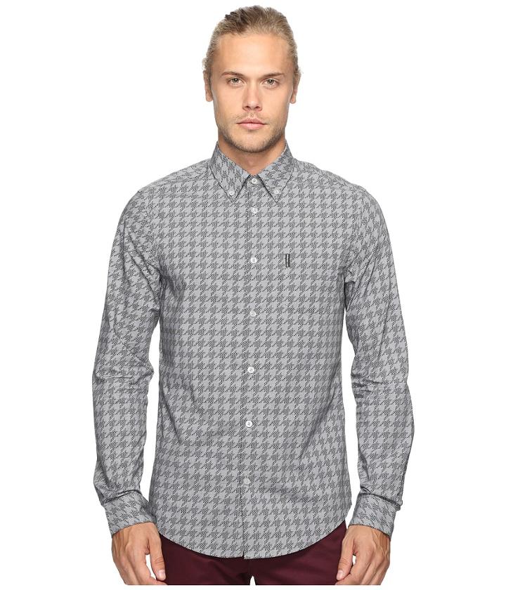 Ben Sherman - Long Sleeve Overprinted Dogtooth Woven