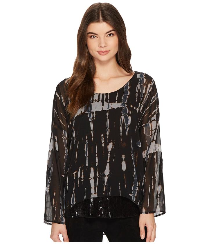 Tribal - Printed Woven Top W/ Sequin Detail At Hem