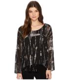 Tribal - Printed Woven Top W/ Sequin Detail At Hem