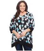 Calvin Klein Plus - Plus Size Three-quarter Sleeve Printed Sharkbite Top