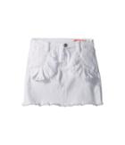 Blank Nyc Kids - White Denim Skirt With Ruffle Pocket Detail In Island Time