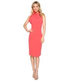 Badgley Mischka - Stretch Crepe And Silk Gazaar Open Back Cocktail