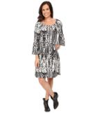 Roper - 0431 Feather Ikat Printed Jersey Dress