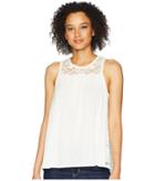 Cruel - Lace Back/yoke Jersey Tank Top