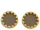 House Of Harlow 1960 - Sunburst Button Earrings With Khaki Leather