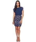 Adrianna Papell - Floral Diamond Lace And Jersey Sheath