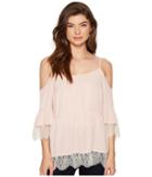 1.state - Cold Shoulder Blouse W/ Lace Trim