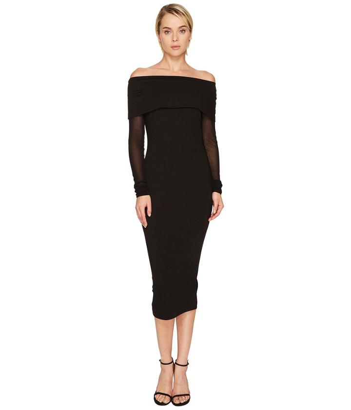 Fuzzi - Mesh Long Sleeve Off The Shoulders 3/4 Dress Cover-up