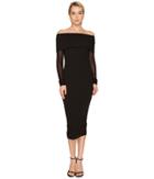 Fuzzi - Mesh Long Sleeve Off The Shoulders 3/4 Dress Cover-up