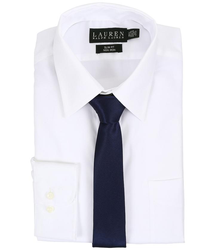 Lauren By Ralph Lauren - Pinpoint Point Collar Slim Button Down Shirt