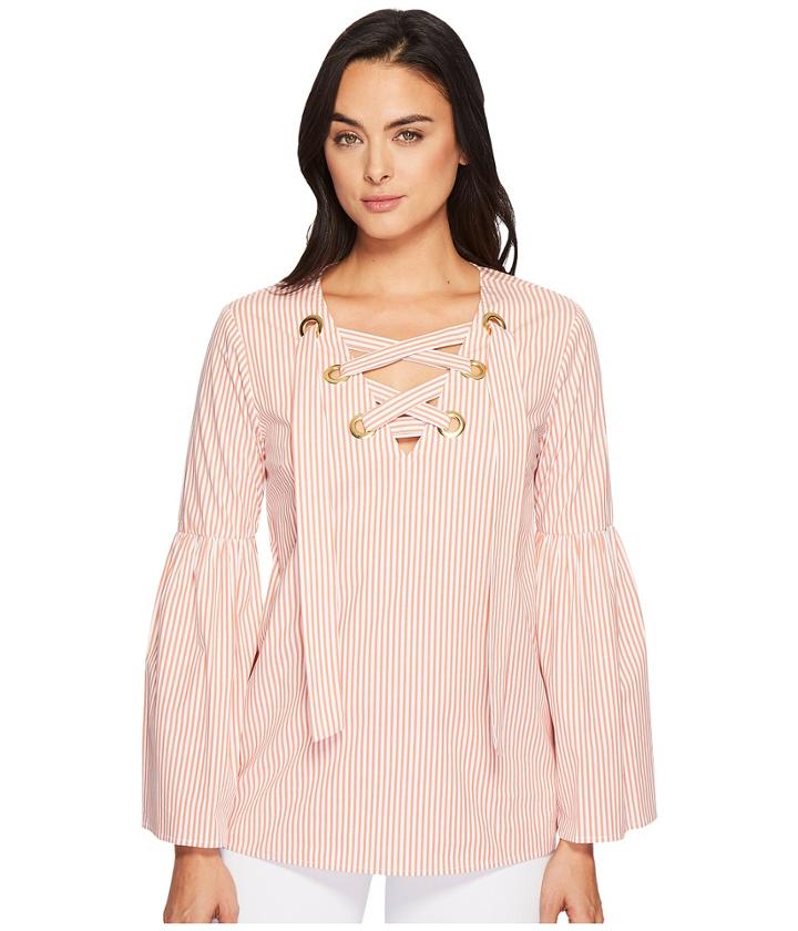 Michael Michael Kors - Yarn-dyed Stripe Grommet Top