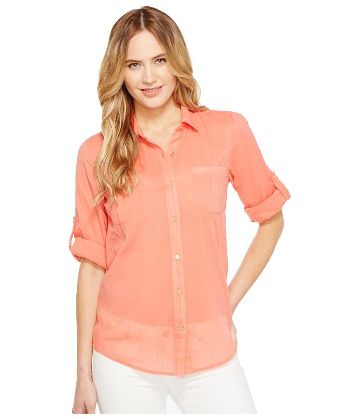 Calvin Klein - Roll Sleeve Button Front