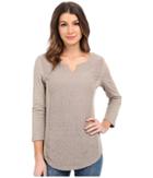 Dylan By True Grit - Soft Gauzy Cotton 3/4 Sleeve W/ Embroidery And Knit