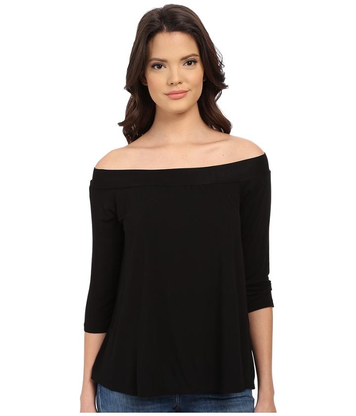 Michael Stars - Jersey Lycra 3/4 Sleeve Off Shoulder Top