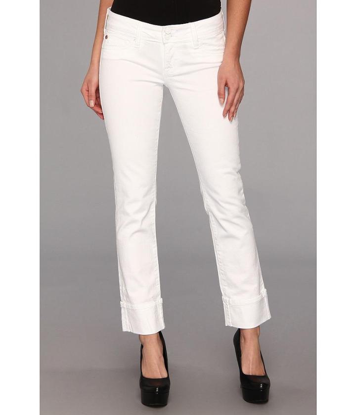 Hudson Ginny Straight Crop W/ Cuff In White