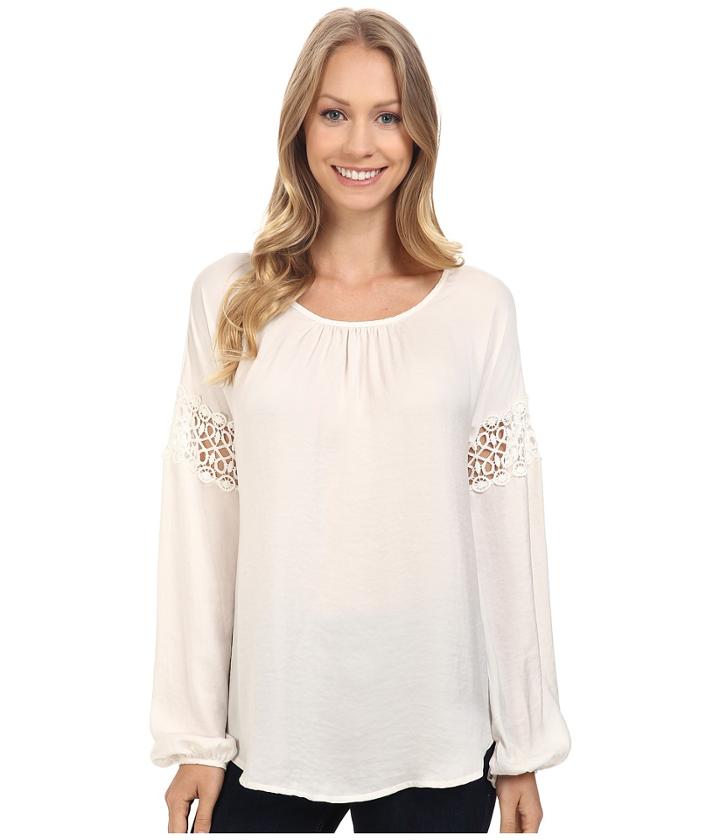 Bobeau - Gracie Blouse With Crochet Trim