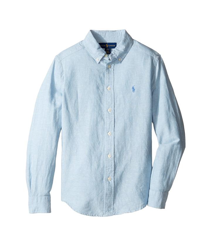 Polo Ralph Lauren Kids - Cotton Linen Long Sleeve Button Down Top