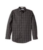 Calvin Klein Kids - End On End Plaid Stretch Long Sleeve Shirt