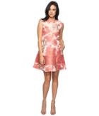 Vince Camuto - Jacquard Extended Cap Fit And Flare Dress