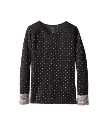 C&amp;c California Kids - Thermal/jersey Top With Polka Dots And Stripes