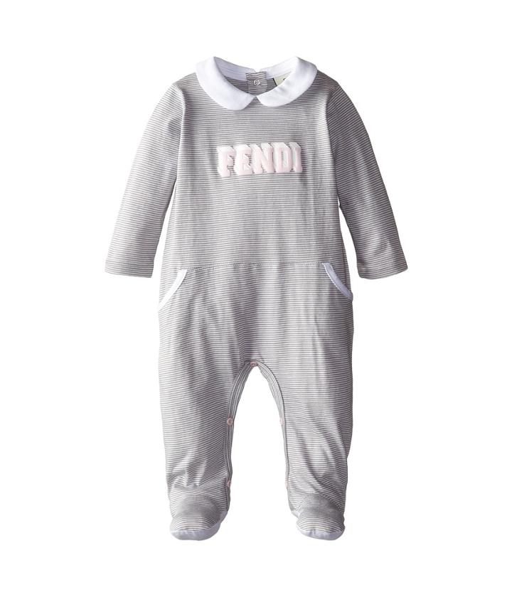 Fendi Kids - Striped Sfootie W/ Logo Stamp