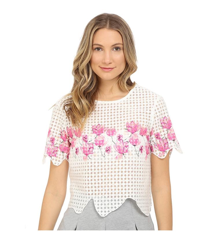 Armani Jeans - Polyester Embroidered Tulle Blouse