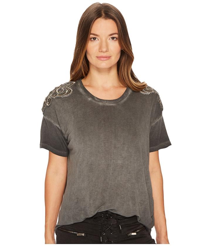 The Kooples - T-shirt Avec Broderie Bandbourg Epaules