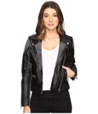Blank Nyc - Real Leather/suede Moto Jacket With Black And Grey Detail In Vices